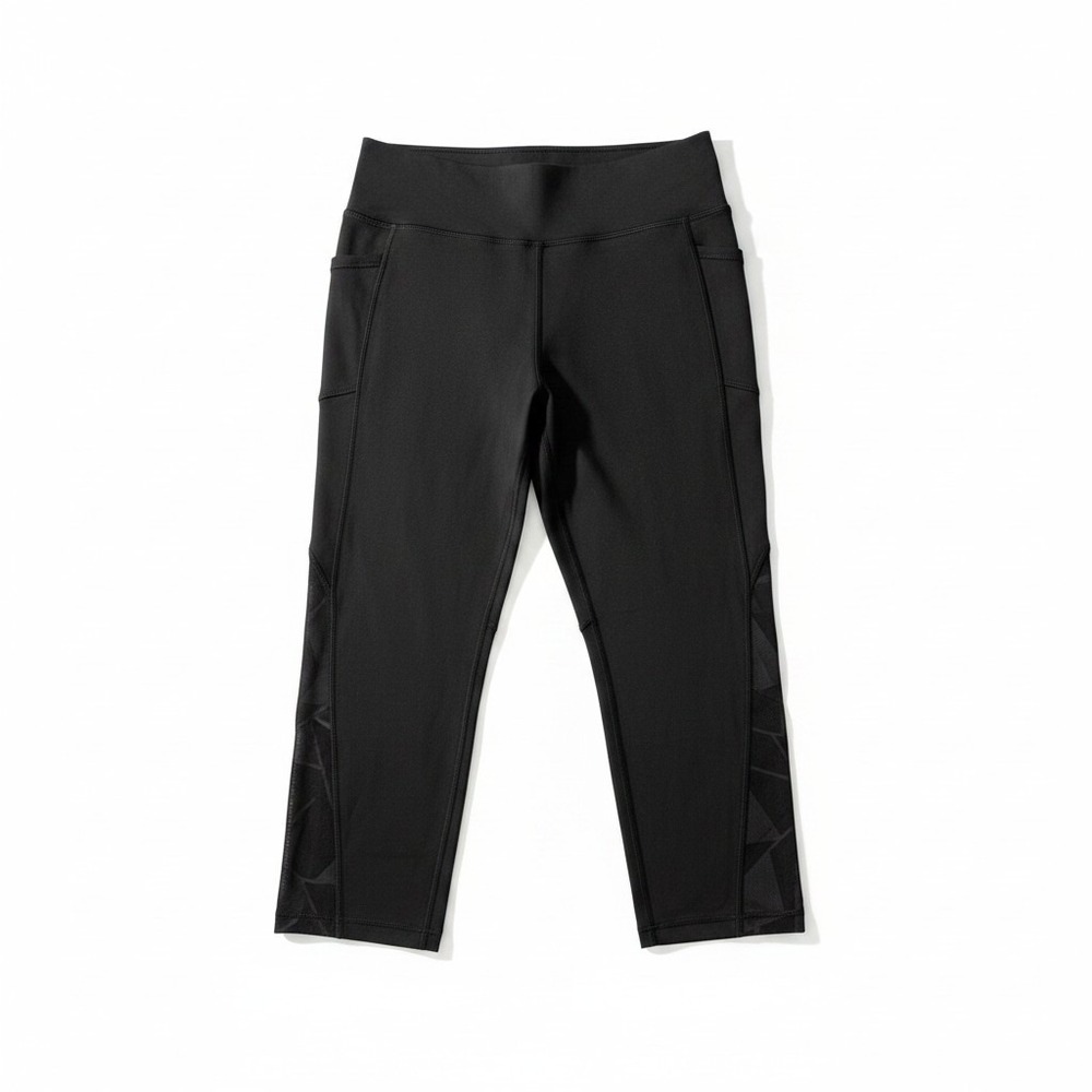 Gottex M Black Womens Cropped Leggings Athleisure Casual Yoga Pants Pockets